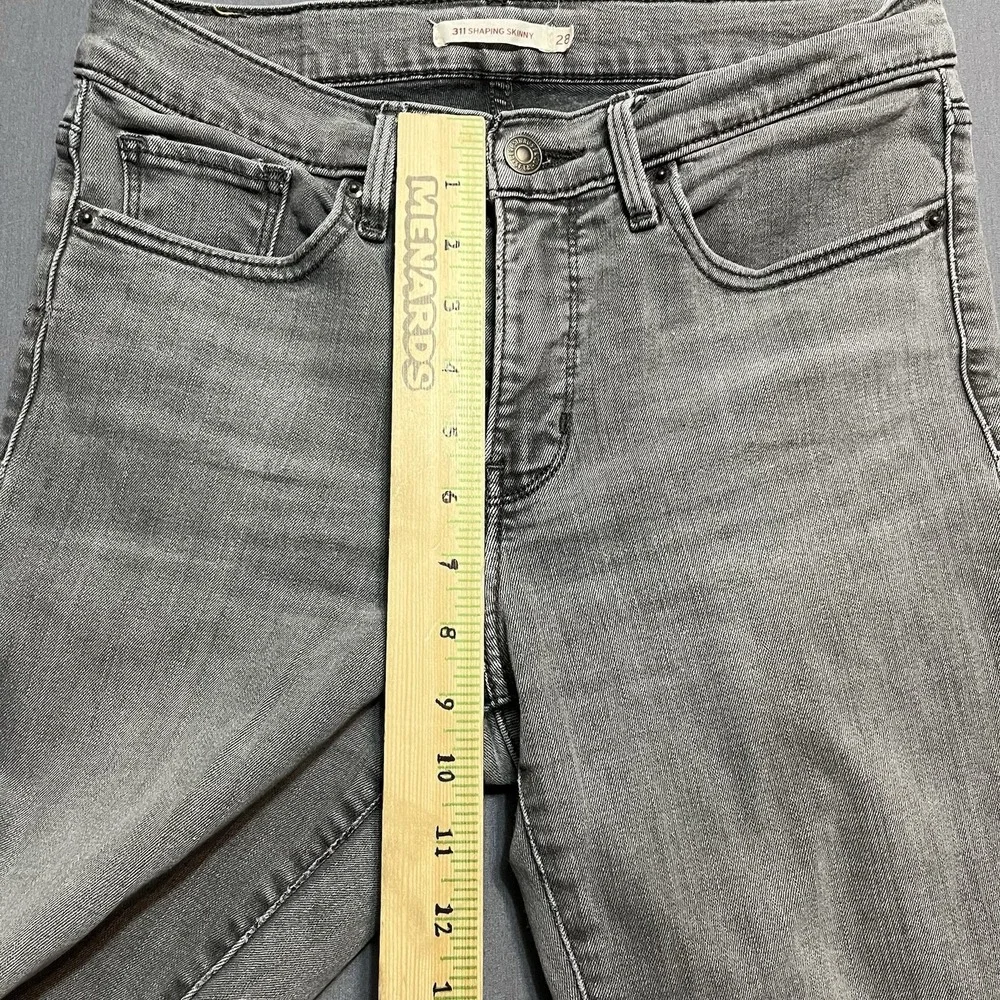 LEVI'S Womens 311 Shaping Skinny Jeans W28 Grey Cotton - Picture 3 of 7